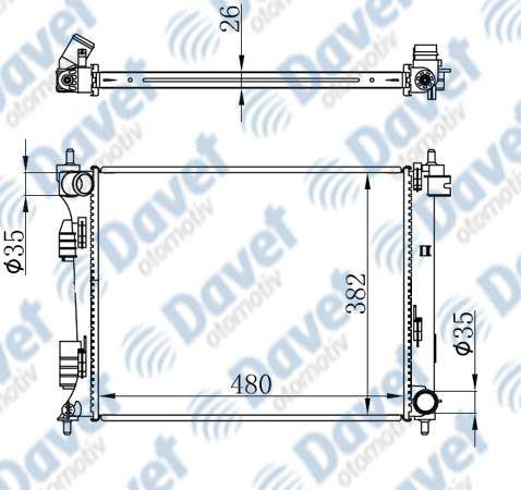 ORIS BHY141026 Motor Su Radyatoru Brazing Accent Blue-I20-Kia Rio Dizel 11-> Manuel Sanzuman 480×382x26 ***